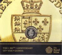 (2013) Монета Великобритания 2013 год 2 фунта "Золотая гинея. 350 лет"  Биметалл  UNC